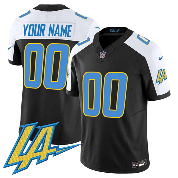 Men's Los Angeles Chargers ACTIVE PLAYER Custom Black/White 2024 F.U.S.E. V2 Limited Alternate Stitched Football Jersey